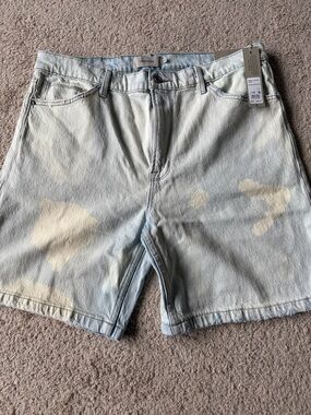 Hudson Jeans Bleached Light Blue and Cream Denim Shorts